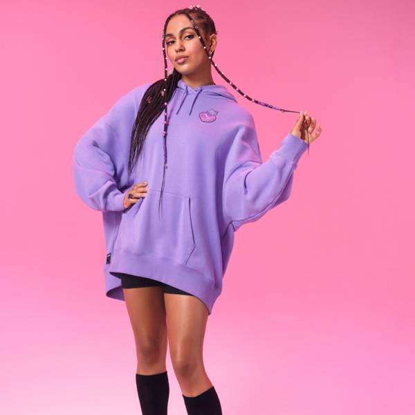 PUMA x HELLO KITTY AND FRIENDS Graphic Oversized Hoodie Women, Lavender Alert, large-ZAF