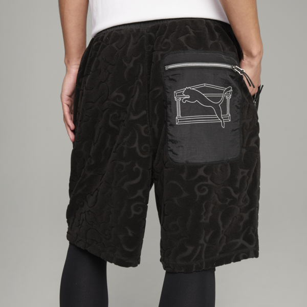 PUMA x ARIES Towelling Shorts Unisex, PUMA Black, large-ZAF
