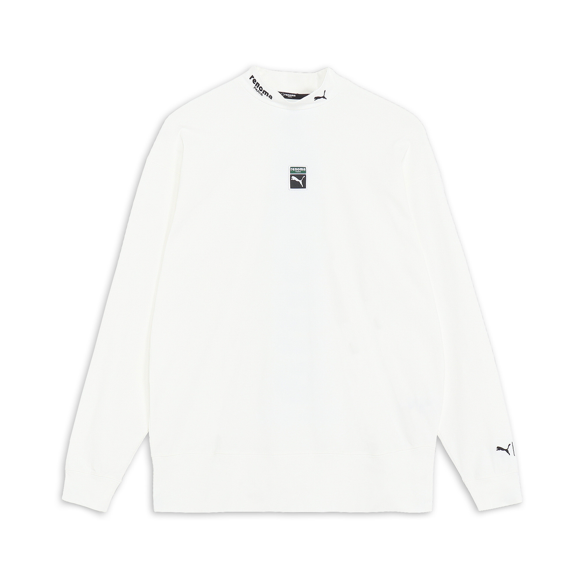 商品情報renoma golfとのコラボレーションより、モックネック長袖シャツが登場。ドライタッチでストレッチの伸びと形状記憶でシワになりにくい素材を使用し、ダイナミックなゴルフ場に映えるロゴが大きく