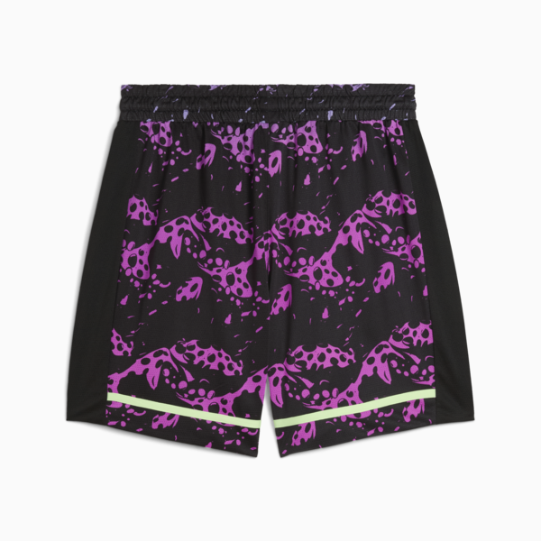 Scoot Purple Lab Men's Basketball Shorts, PUMA Black-Lavender Alert-Pure Magenta, large-ZAF