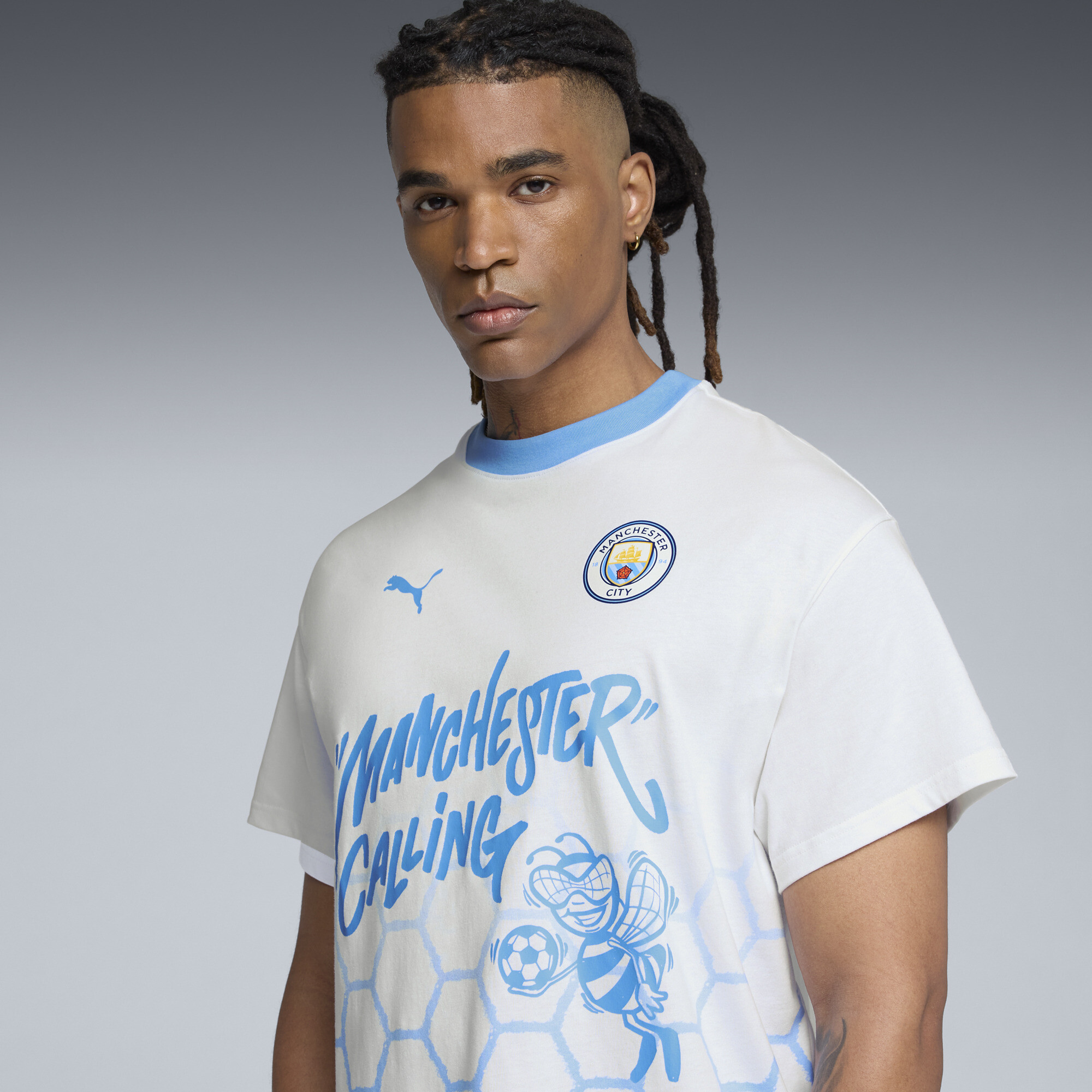 PUMA HOOPS x MANCHESTER CITY Basketbal-T-shirt voor Heren, Wit, Maat XL thumbnail 7