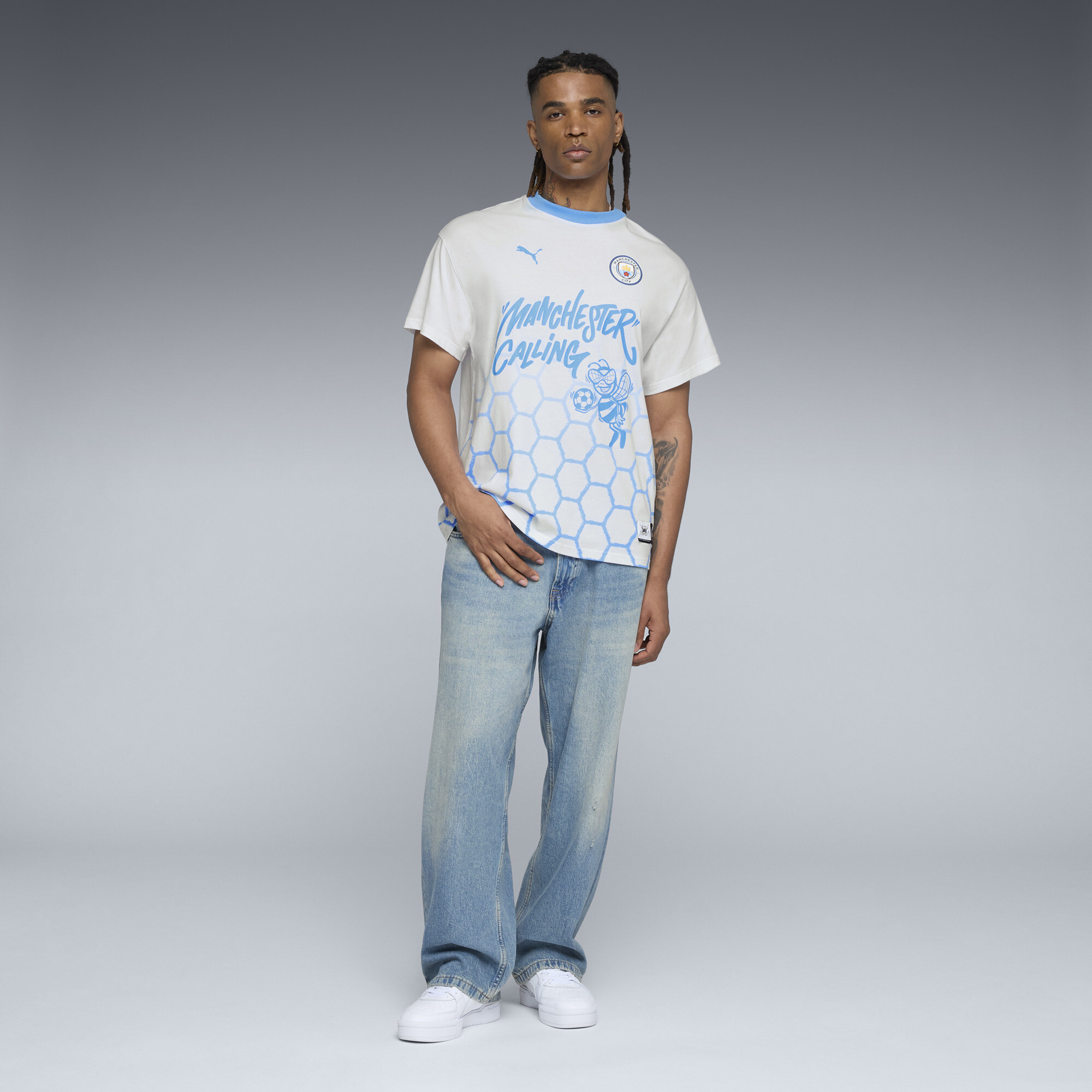 PUMA HOOPS x MANCHESTER CITY Basketbal-T-shirt voor Heren, Wit, Maat XL thumbnail 6