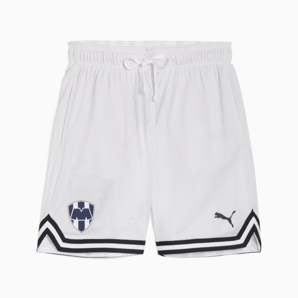 PUMA HOOPS x CF MONTERREY Basketball Shorts Men, Feather Gray-PUMA White-AOP, large-MEX