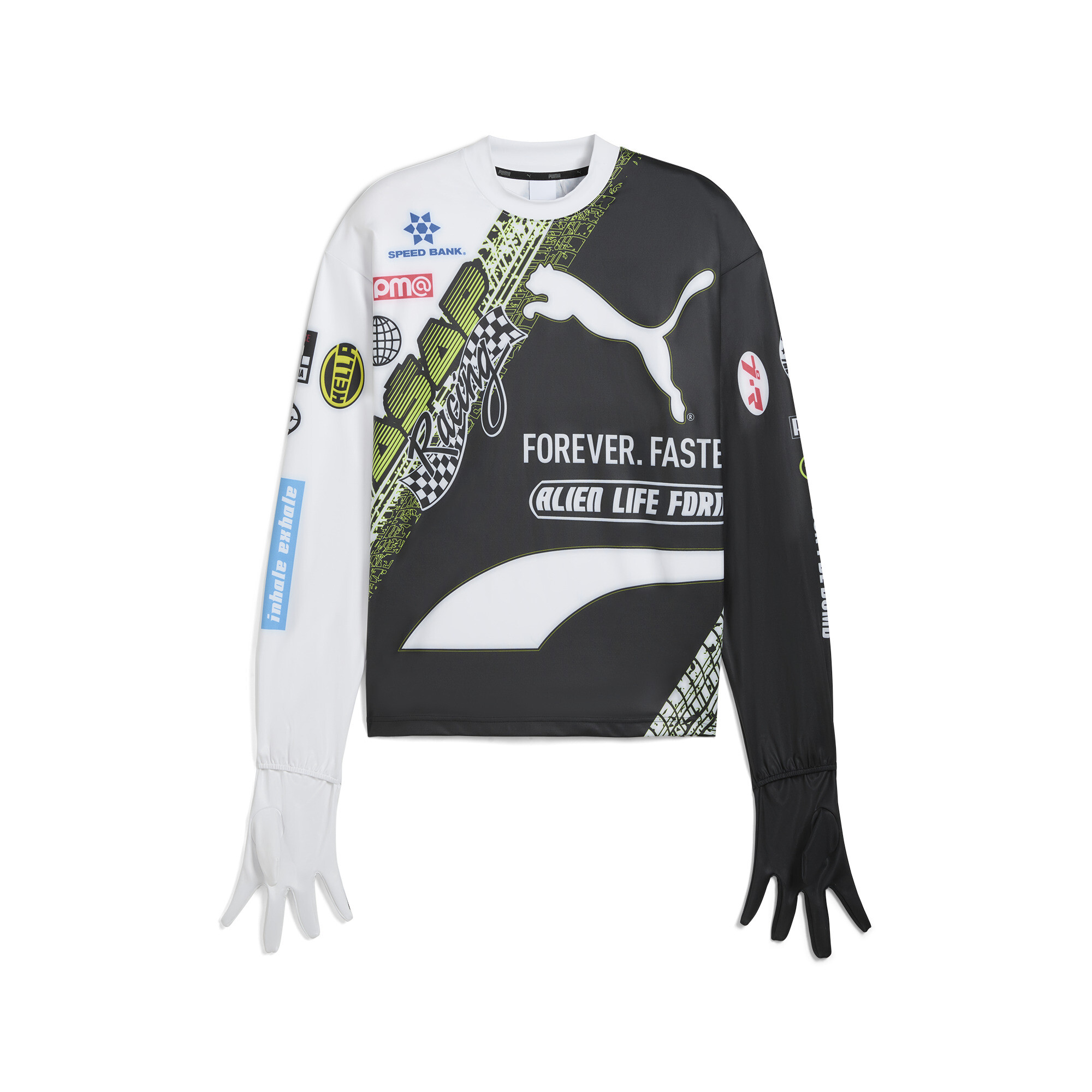 A$AP ROCKY X Puma Tire Glove Long Sleeve Tee Unisex, White, Size XS, Clothing