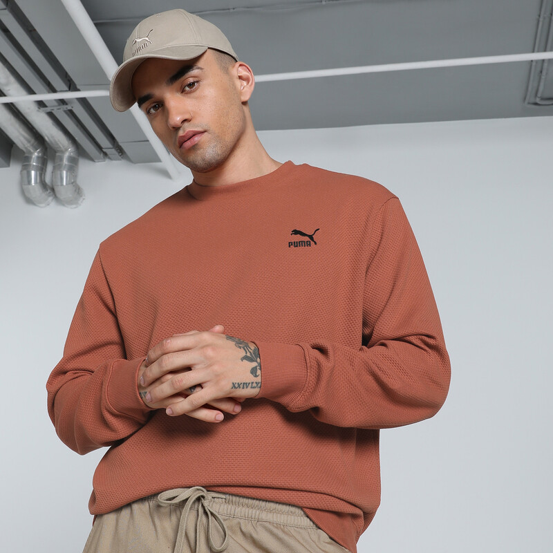 Men's PUMA CLASSICS Jacquard Crew-Neck Sweatshirt