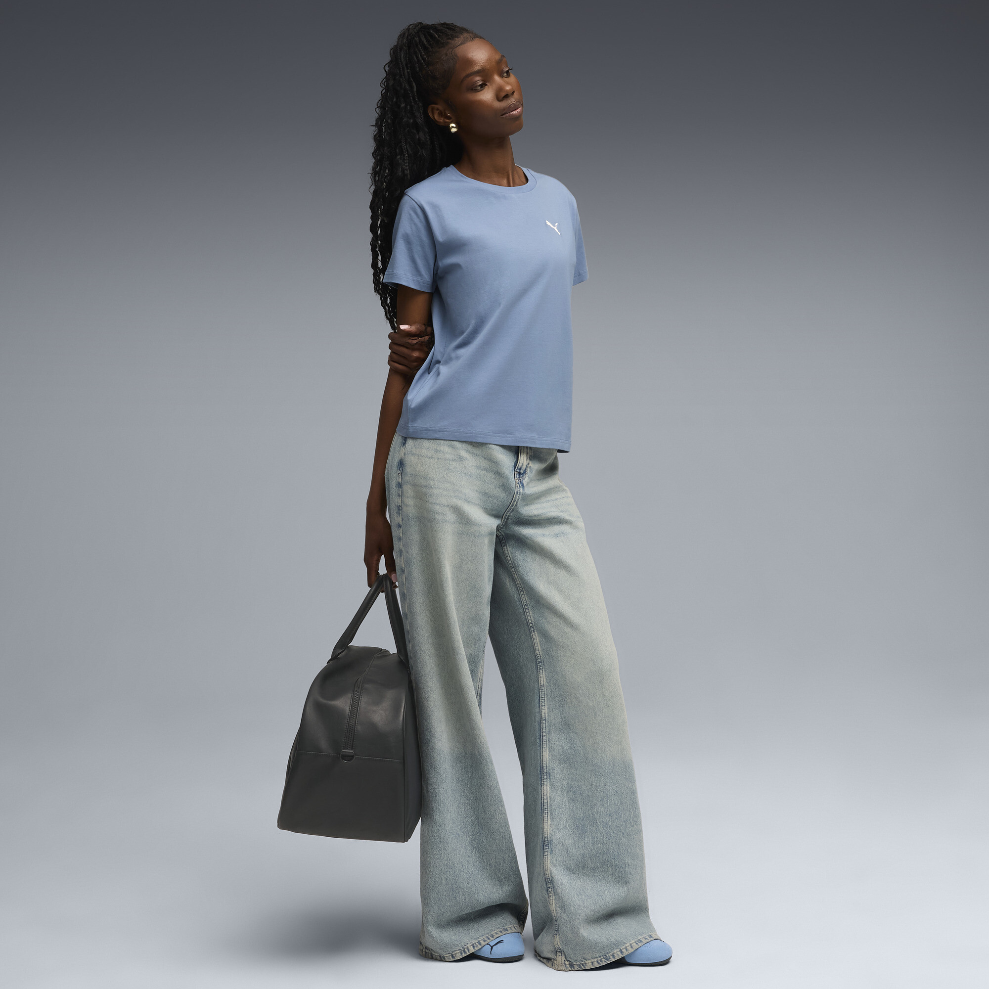 PUMA Wardrobe Essentials Comfort T-shirt voor Dames, Blauw, Maat L thumbnail 4