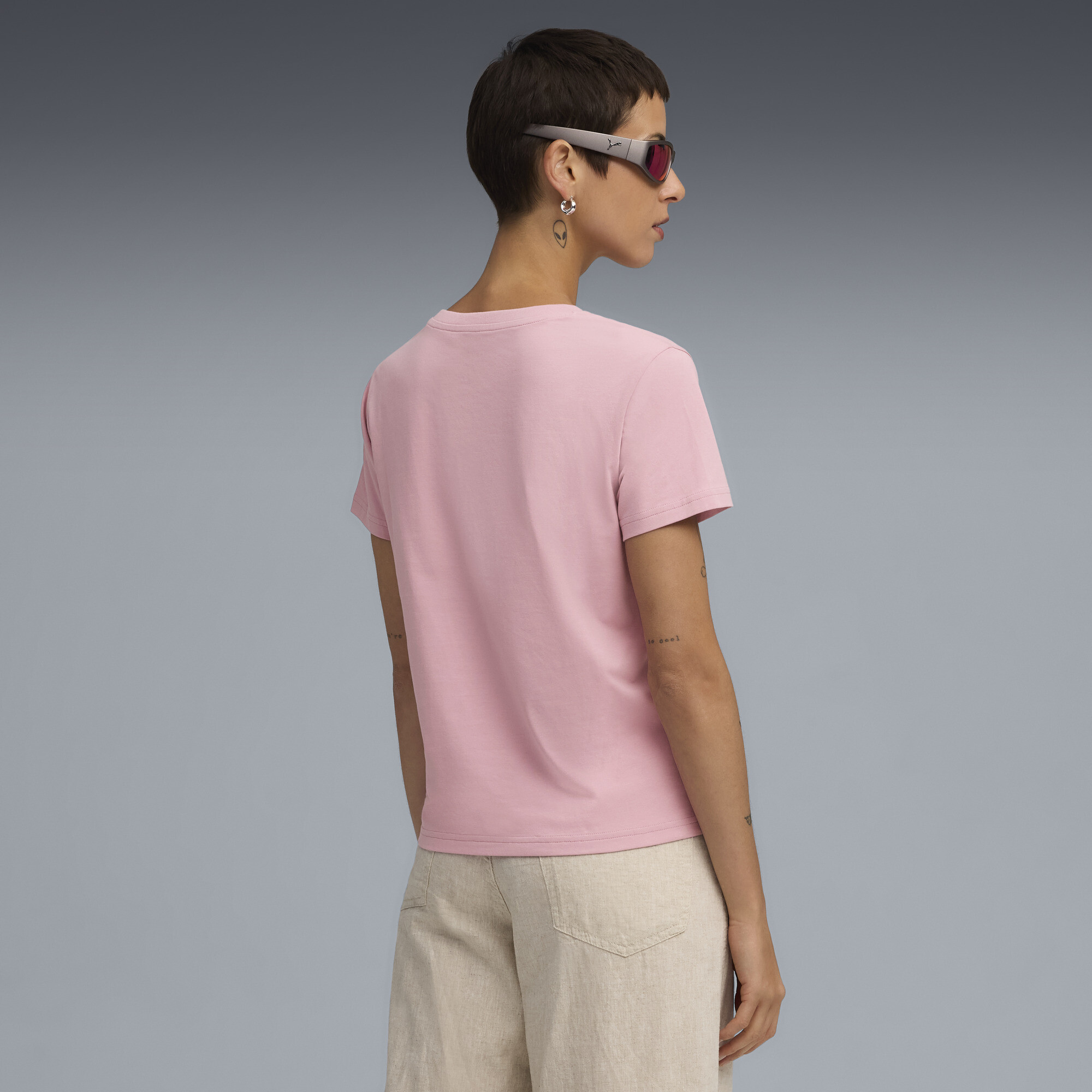 PUMA Wardrobe Essentials Comfort T-shirt voor Dames, Roze, Maat M thumbnail 5