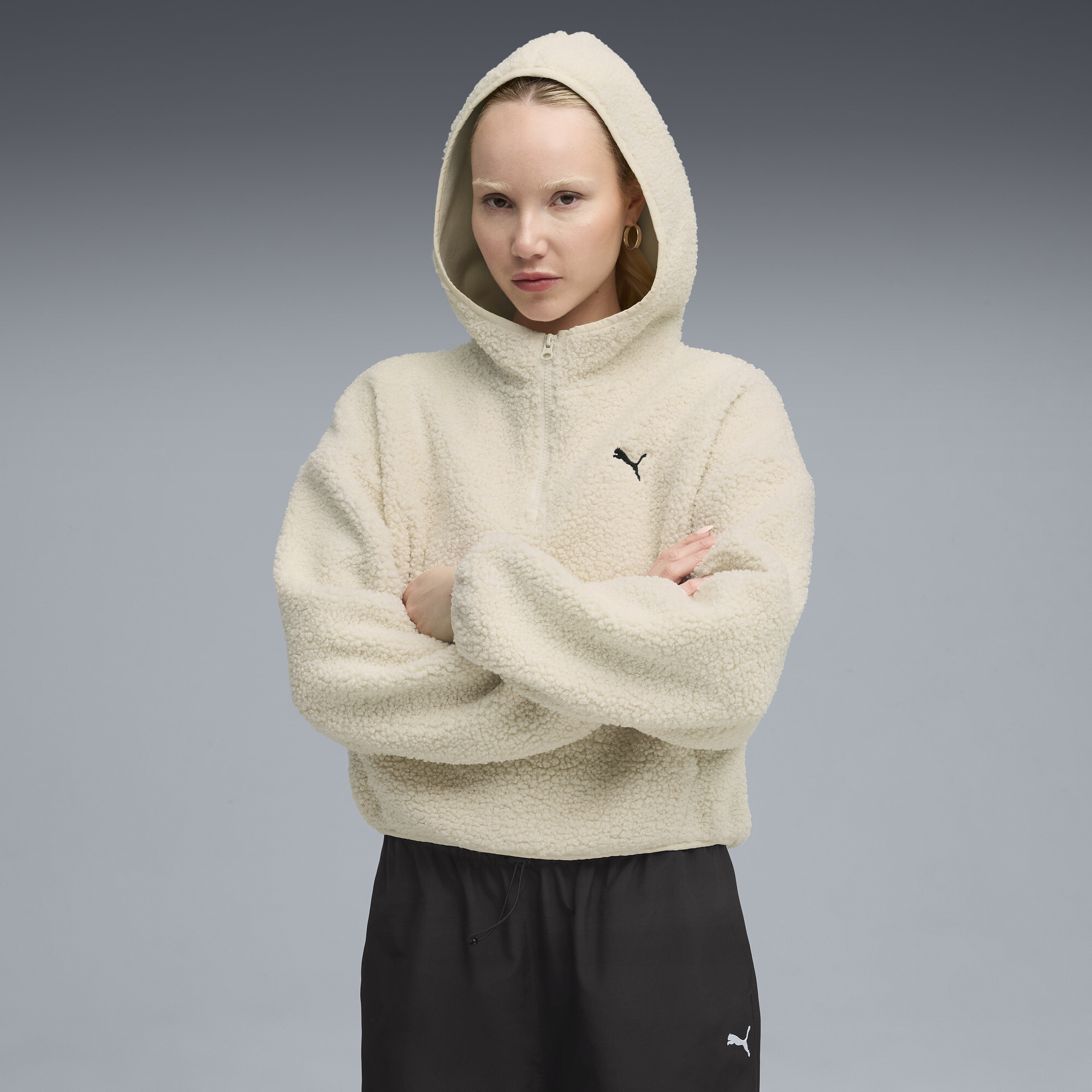 Puma Wardrobe Essentials Women's Fleece Hoodie In White