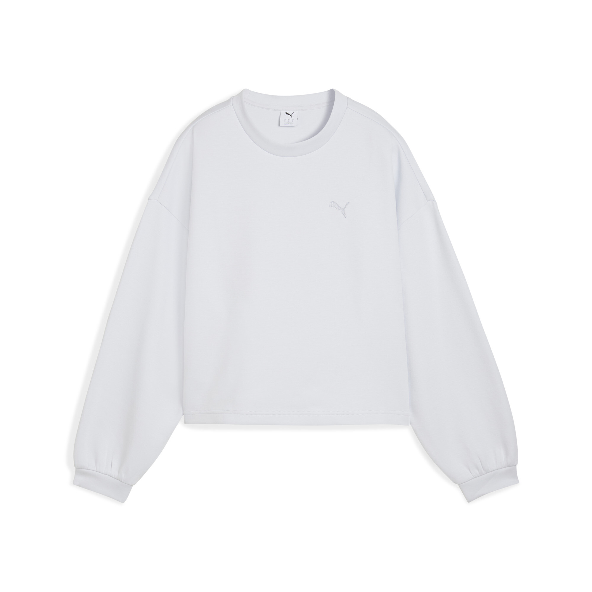 PUMA Wardrobe Essentials oversized top met ronde hals voor Dames, Zilver, Maat XS thumbnail 3