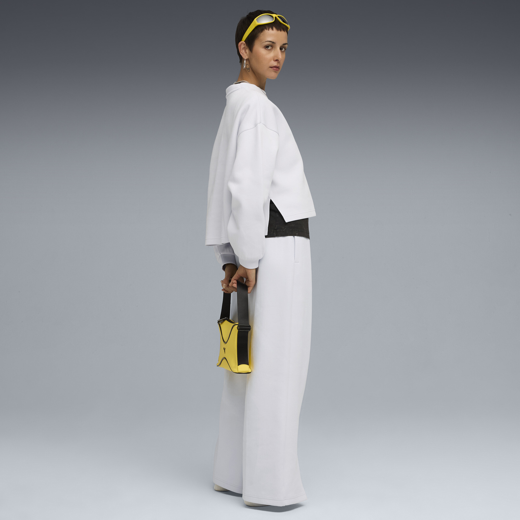 PUMA Wardrobe Essentials oversized top met ronde hals voor Dames, Zilver, Maat XS thumbnail 4