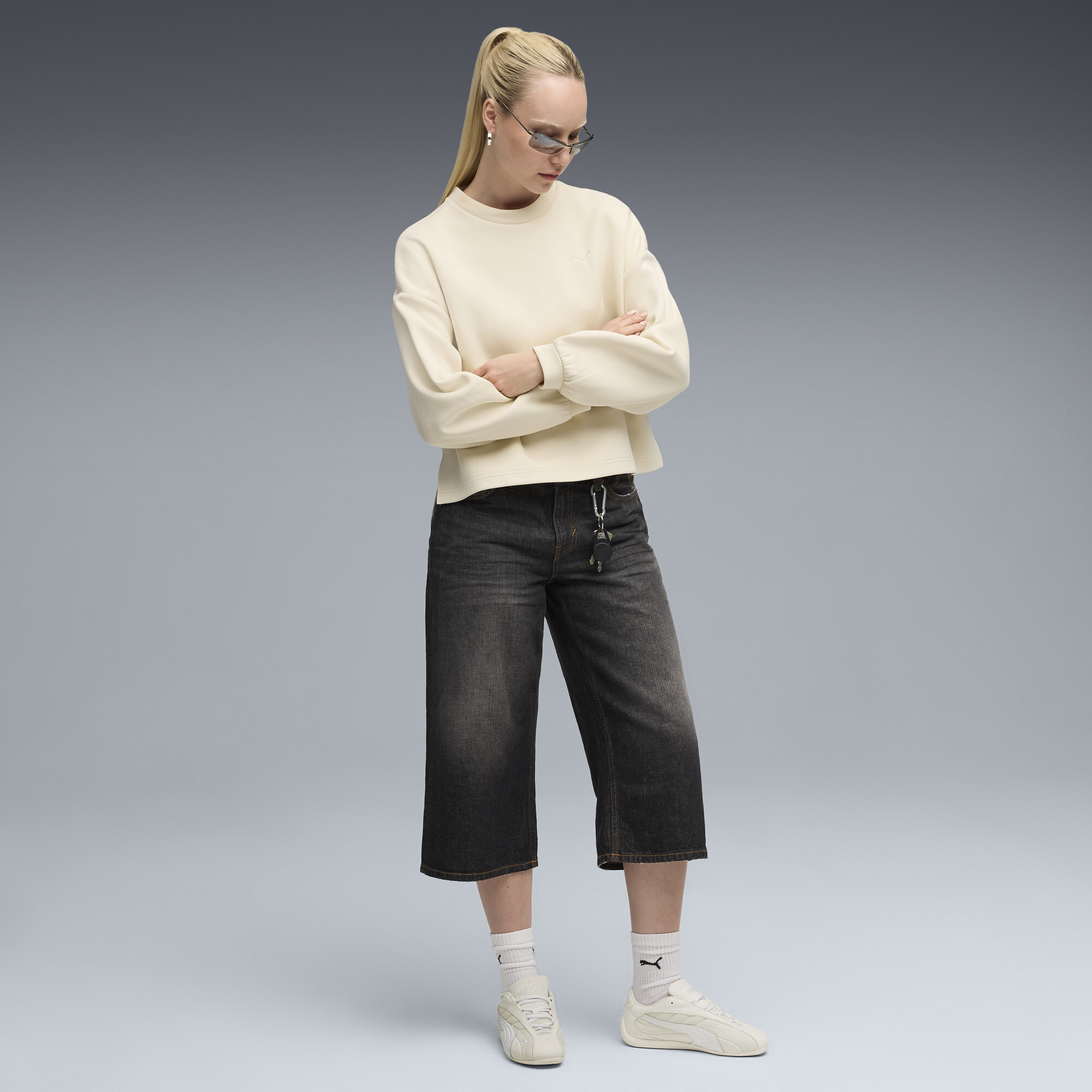 PUMA Wardrobe Essentials oversized top met ronde hals voor Dames, Maat XS thumbnail 4