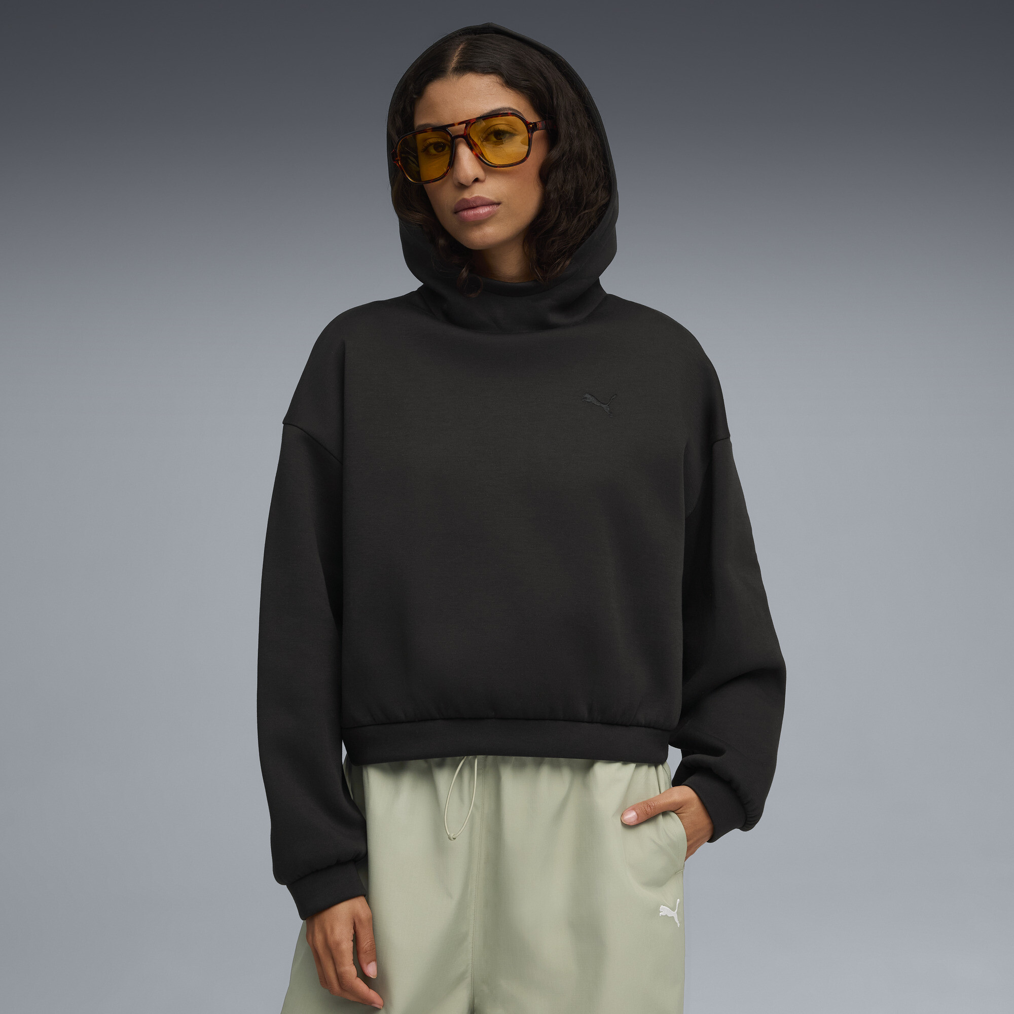 PUMA Wardrobe Essentials Women's Oversized Hoodie in Black, Size XL