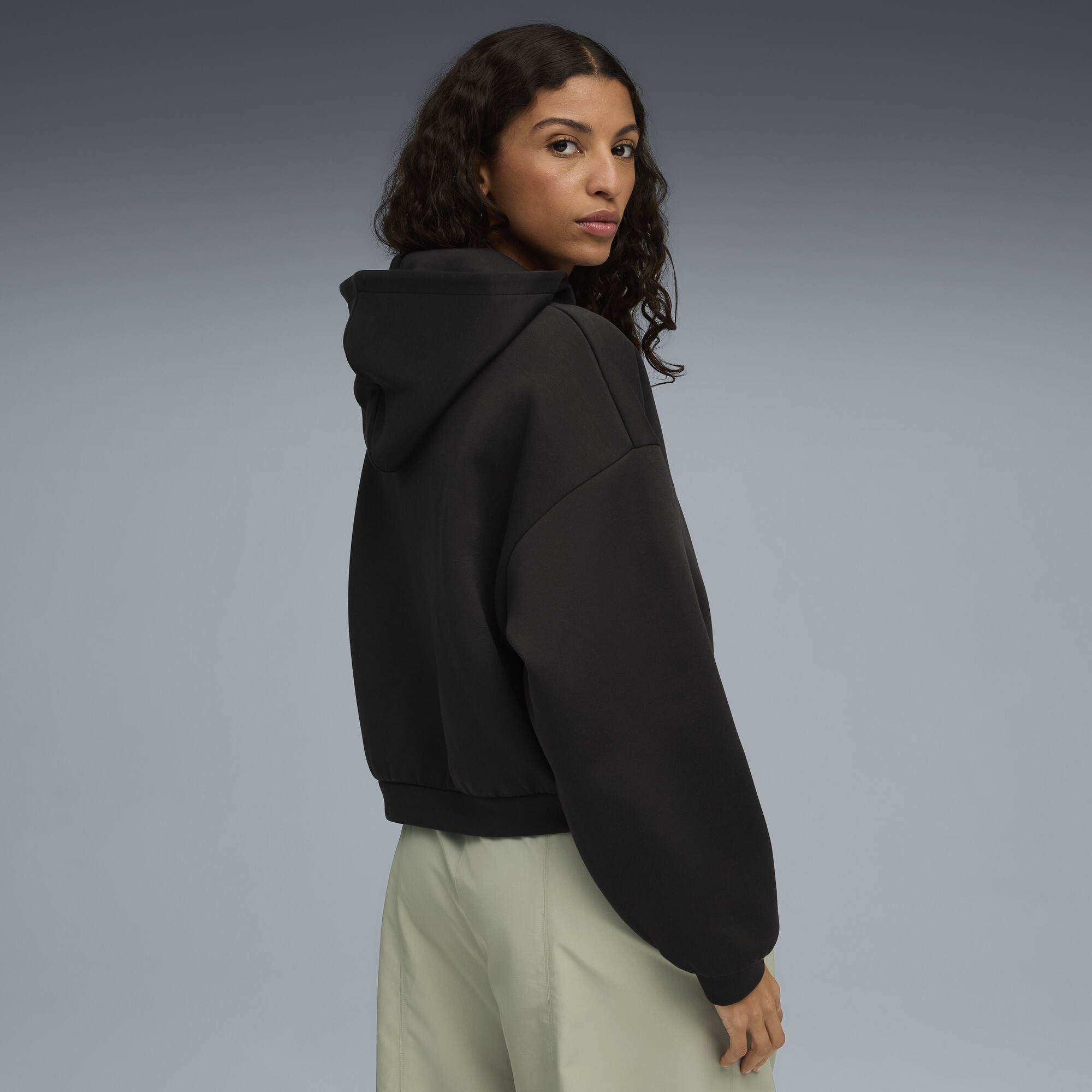 PUMA Wardrobe Essentials oversized hoodie voor Dames, Zwart, Maat XL thumbnail 5