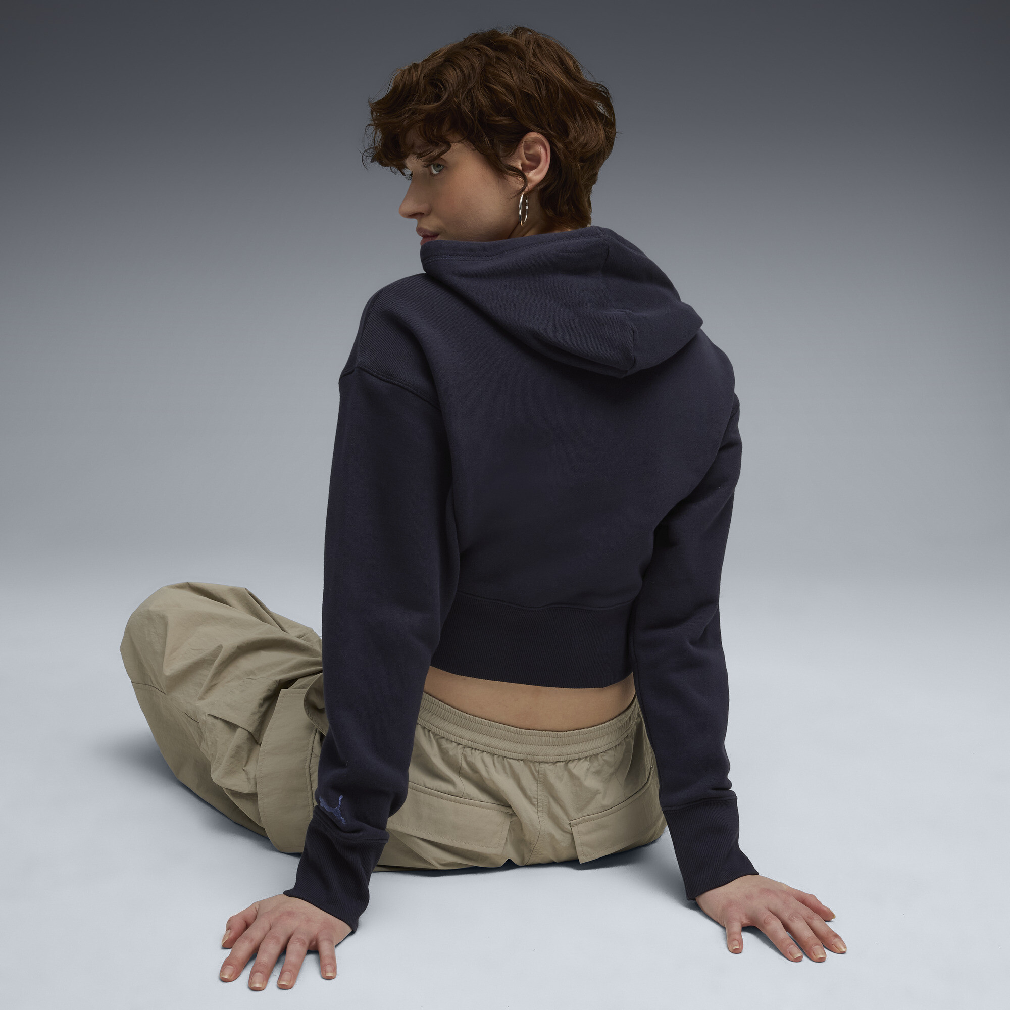 PUMA Premium Essentials relaxte hoodie met print voor Dames, Blauw, Maat XL thumbnail 5