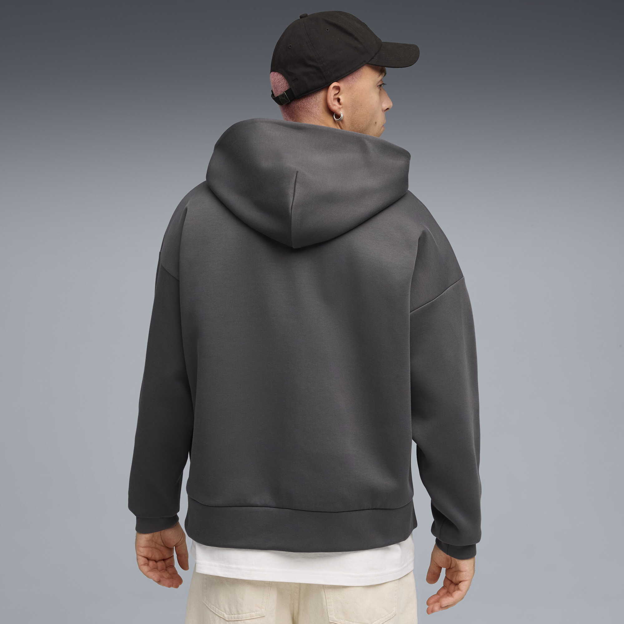 PUMA Wardrobe Essentials boxy hoodie met volledige rits voor Heren, Grijs, Maat XS thumbnail 5