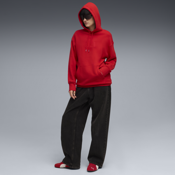 Premium Essentials Relaxed Graphic Hoodie Unisex, For All Time Red, large-ZAF