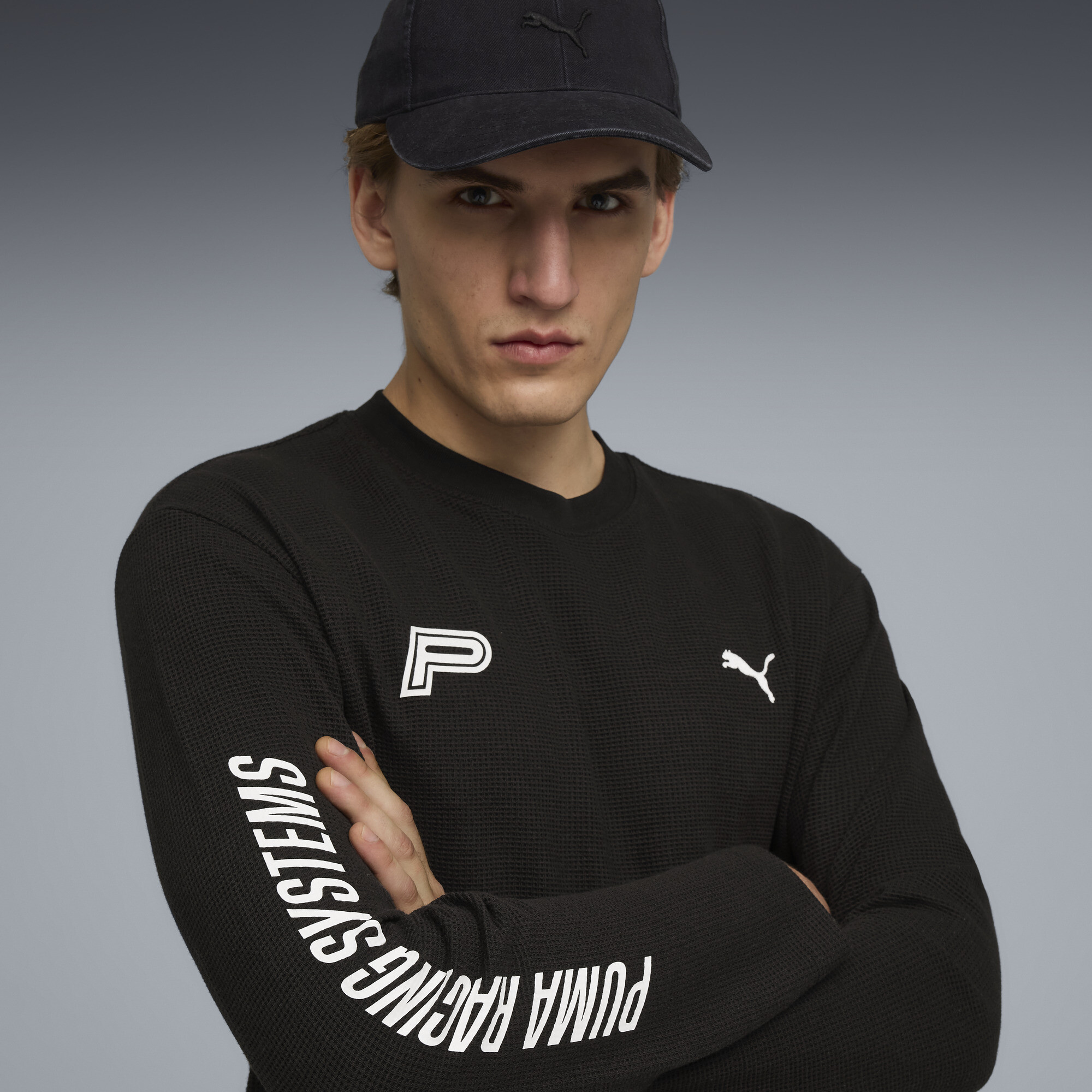 FUTURE.PUMA.ARCHIVE Waffle relaxed uniseks T-shirt met lange mouwen, Zwart, Maat XL thumbnail 7
