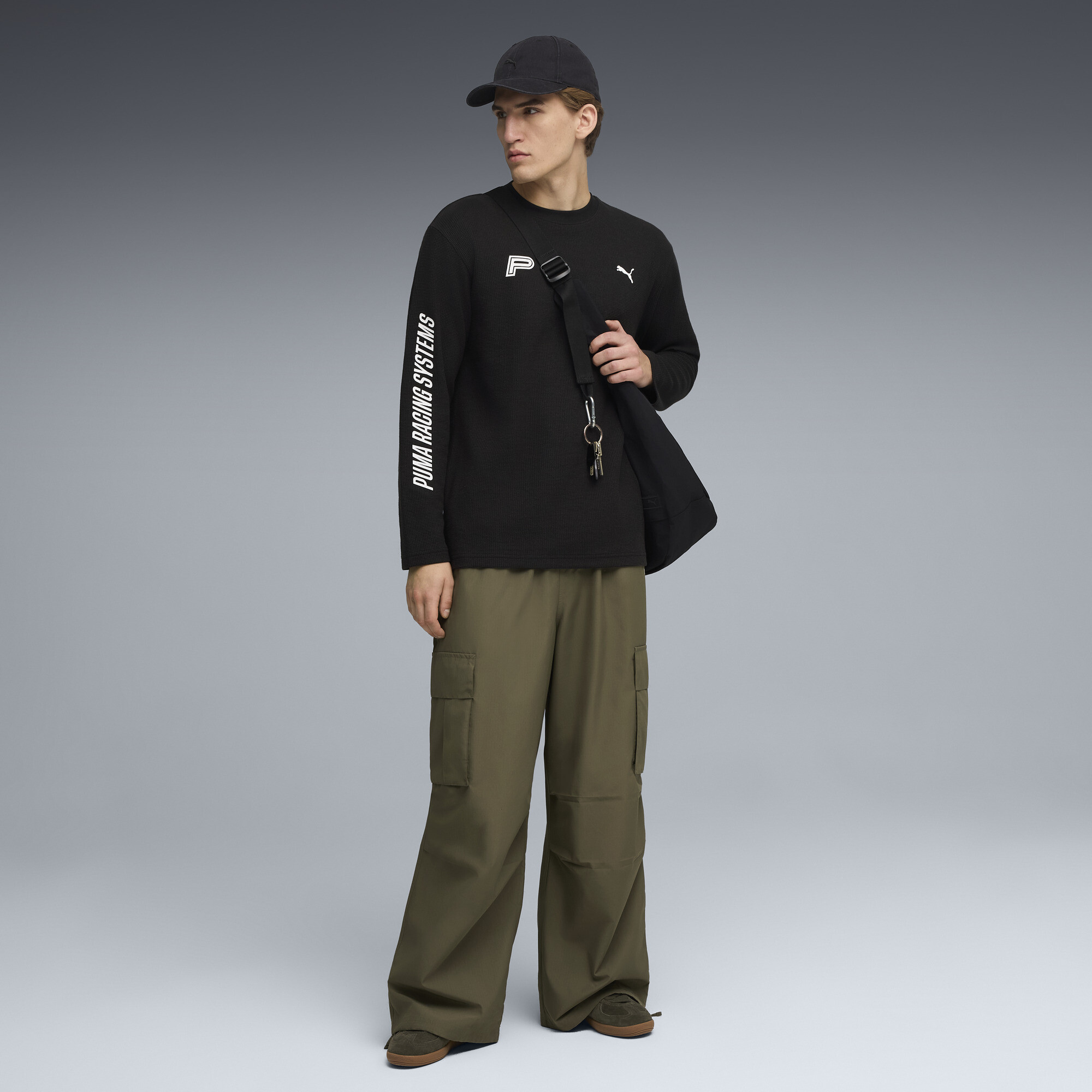 FUTURE.PUMA.ARCHIVE Waffle relaxed uniseks T-shirt met lange mouwen, Zwart, Maat XL thumbnail 6