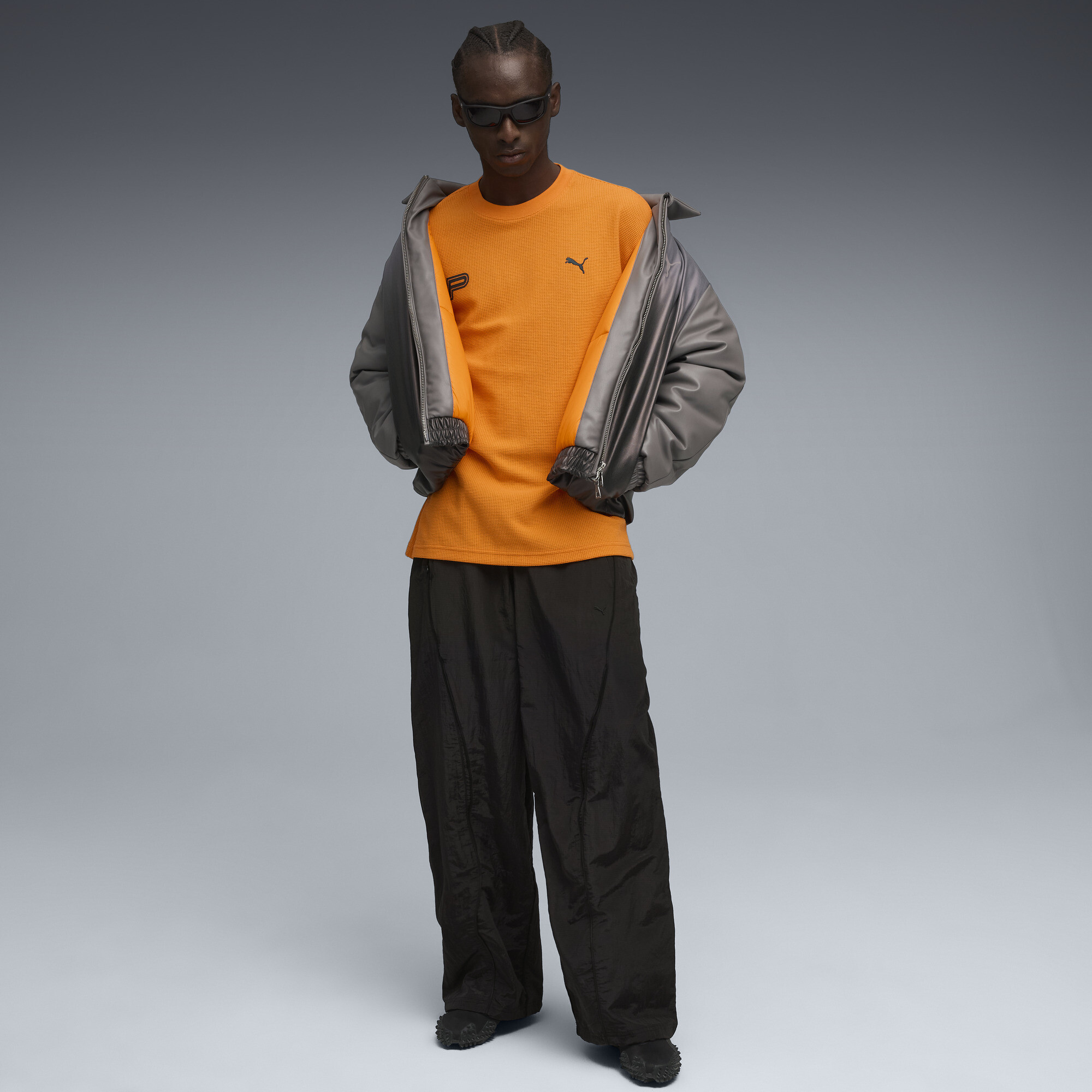 FUTURE.PUMA.ARCHIVE Waffle relaxed uniseks T-shirt met lange mouwen, Oranje, Maat XS thumbnail 6