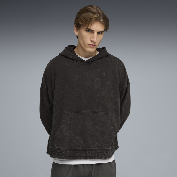 FUTURE.PUMA.ARCHIVE Boxy Washed Hoodie Unisex, PUMA Black, large-ZAF