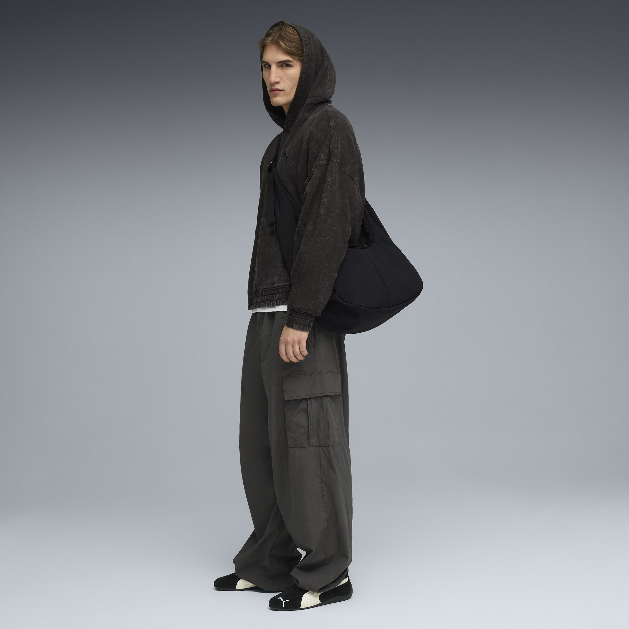 FUTURE.PUMA.ARCHIVE boxy verwassen uniseks hoodie, Zwart, Maat XXS thumbnail 6