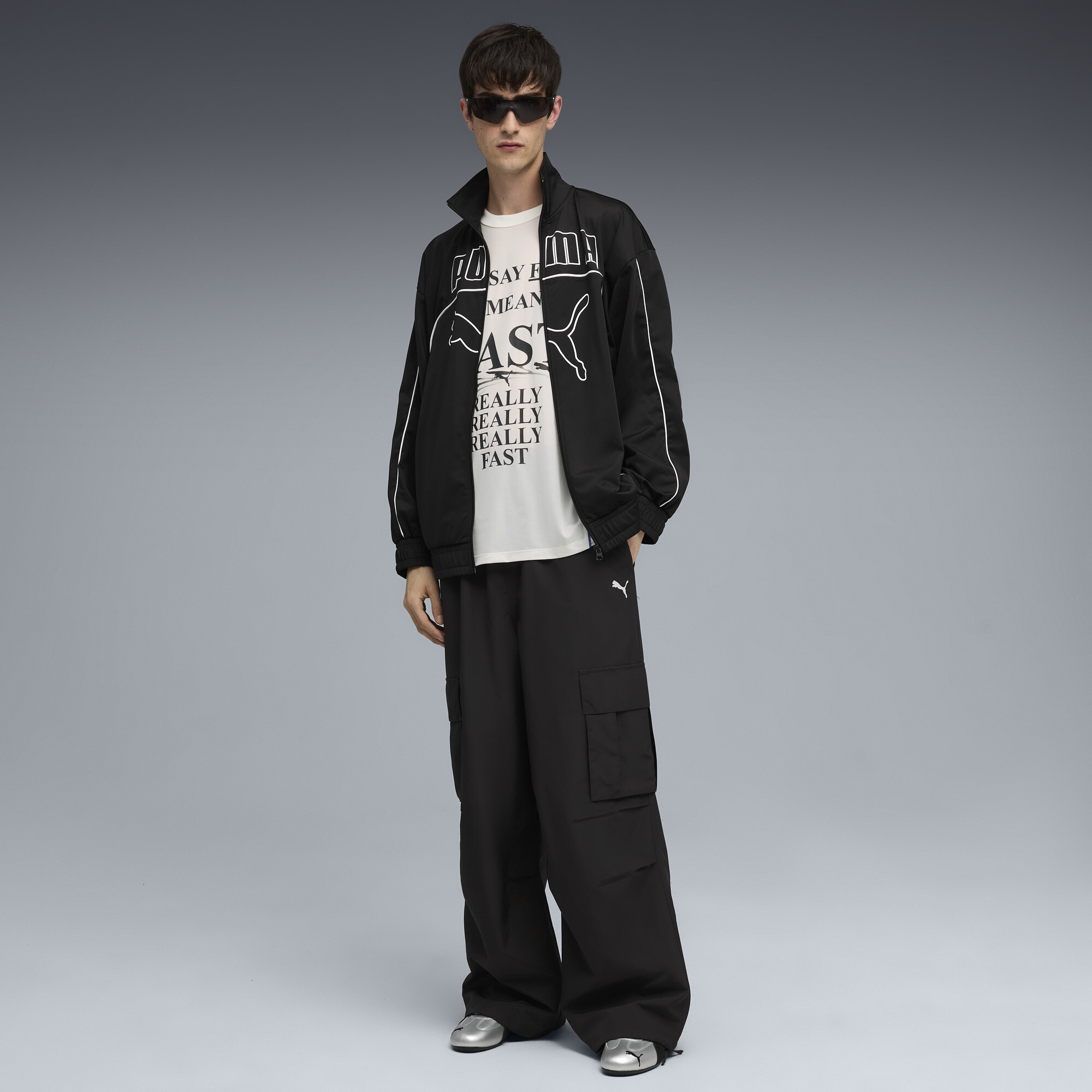 FUTURE.PUMA.ARCHIVE relaxed uniseks trainingsjack, Zwart, Maat XL thumbnail 6