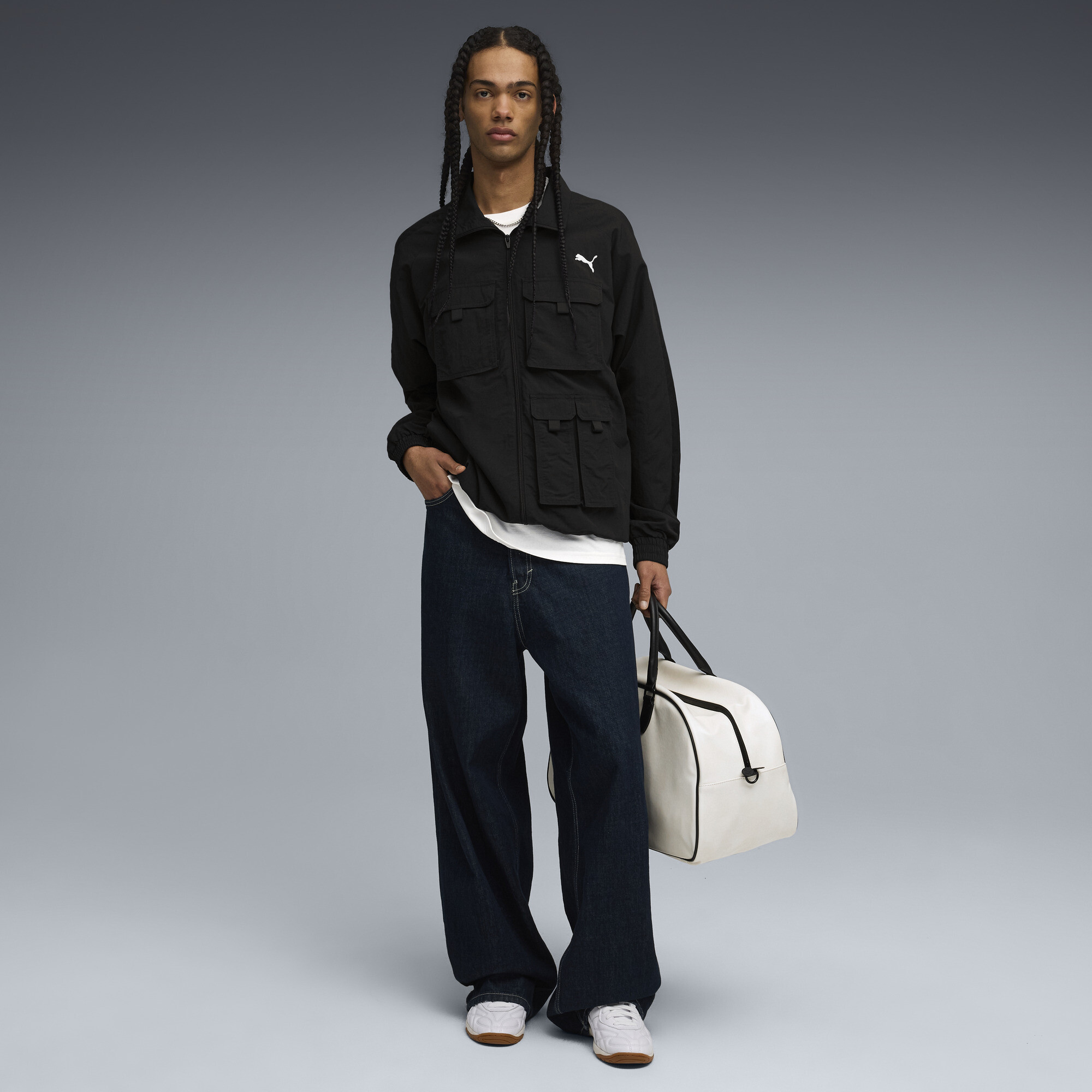 PUMA T7 Cargo Relaxed trainingsjack voor Heren, Zwart, Maat XS thumbnail 6