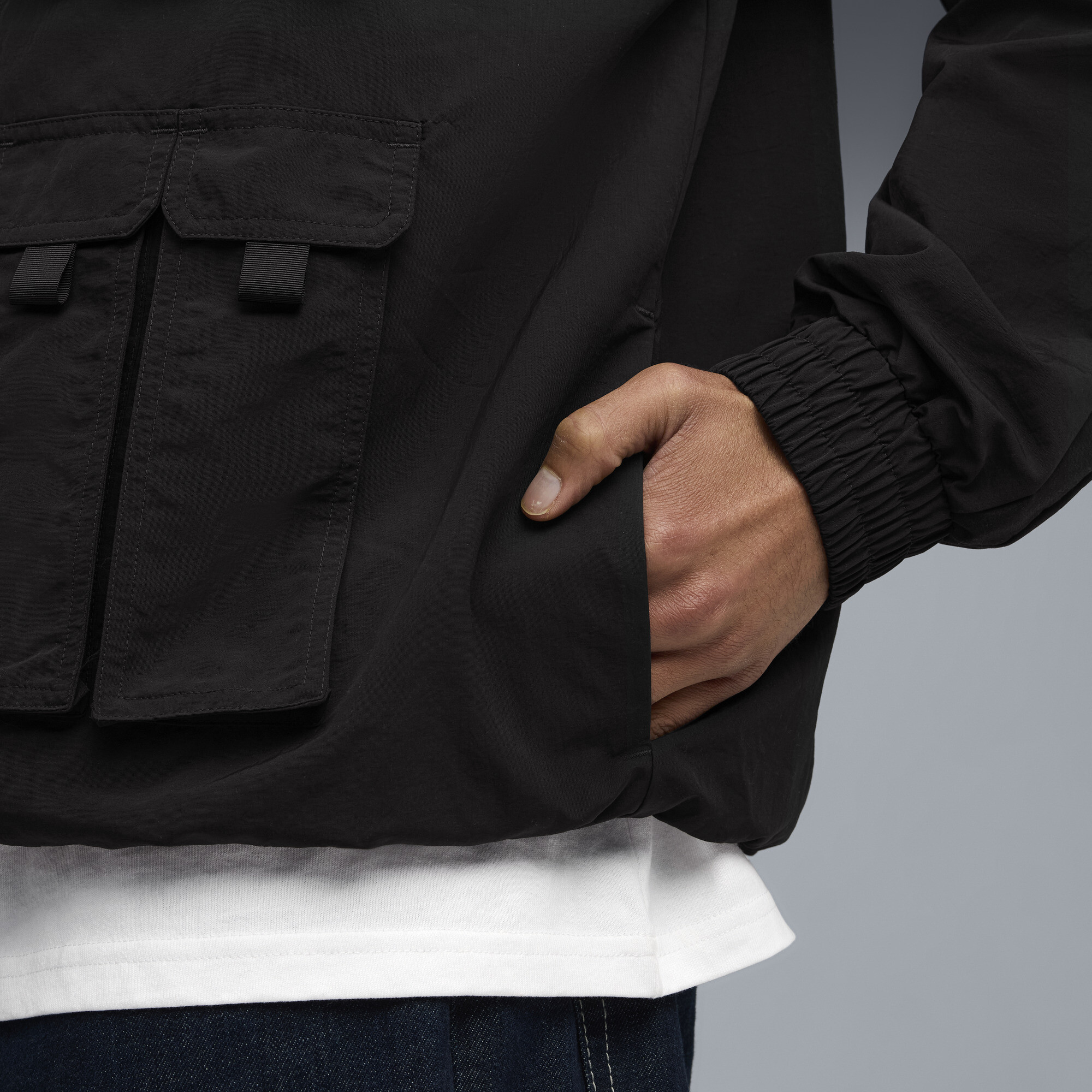 PUMA T7 Cargo Relaxed trainingsjack voor Heren, Zwart, Maat XS thumbnail 4