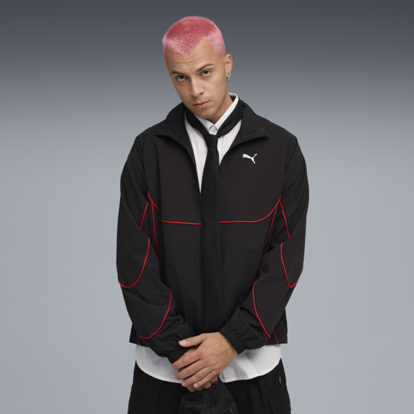 PUMATECH Track Jacket Men, PUMA Black-For All Time Red, large-ZAF