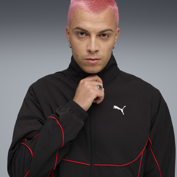 PUMATECH Track Jacket Men, PUMA Black-For All Time Red, large-ZAF
