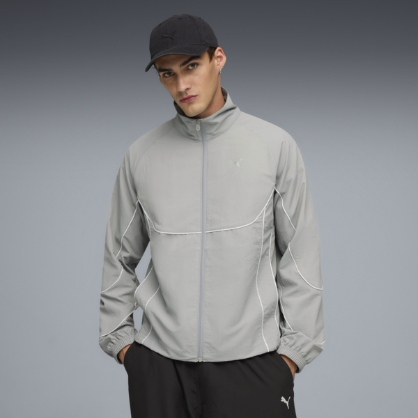 PUMATECH Track Jacket Men, Gray Echo-PUMA White, large-ZAF