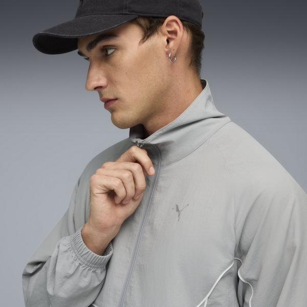 PUMATECH Track Jacket Men, Gray Echo-PUMA White, large-ZAF