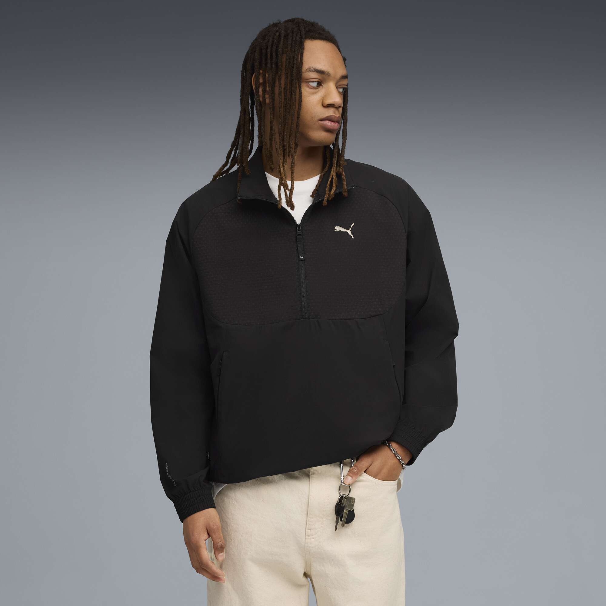 Свитшот PUMATECH Relaxed Half-Zip Crew Sweat | Цвет: Черный | Puma