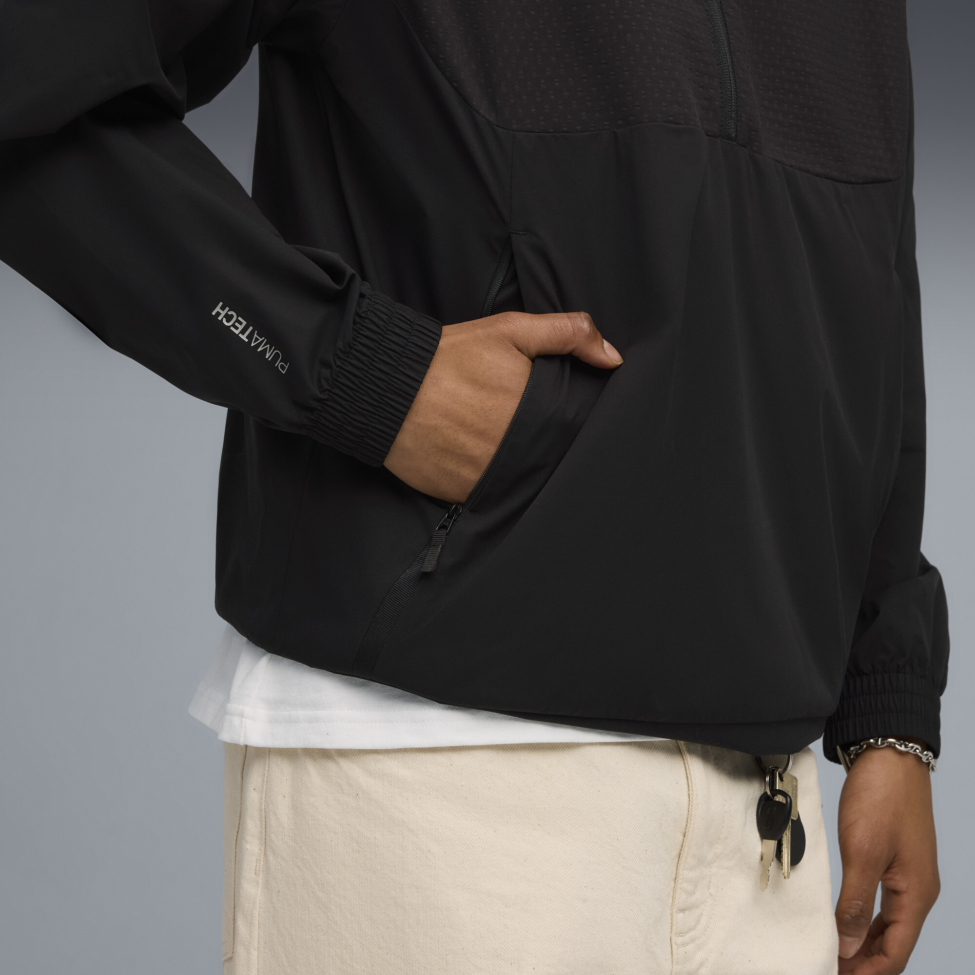 PUMATECH Relaxed sweatshirt met ronde hals en halve rits voor Heren, Zwart, Maat S thumbnail 7