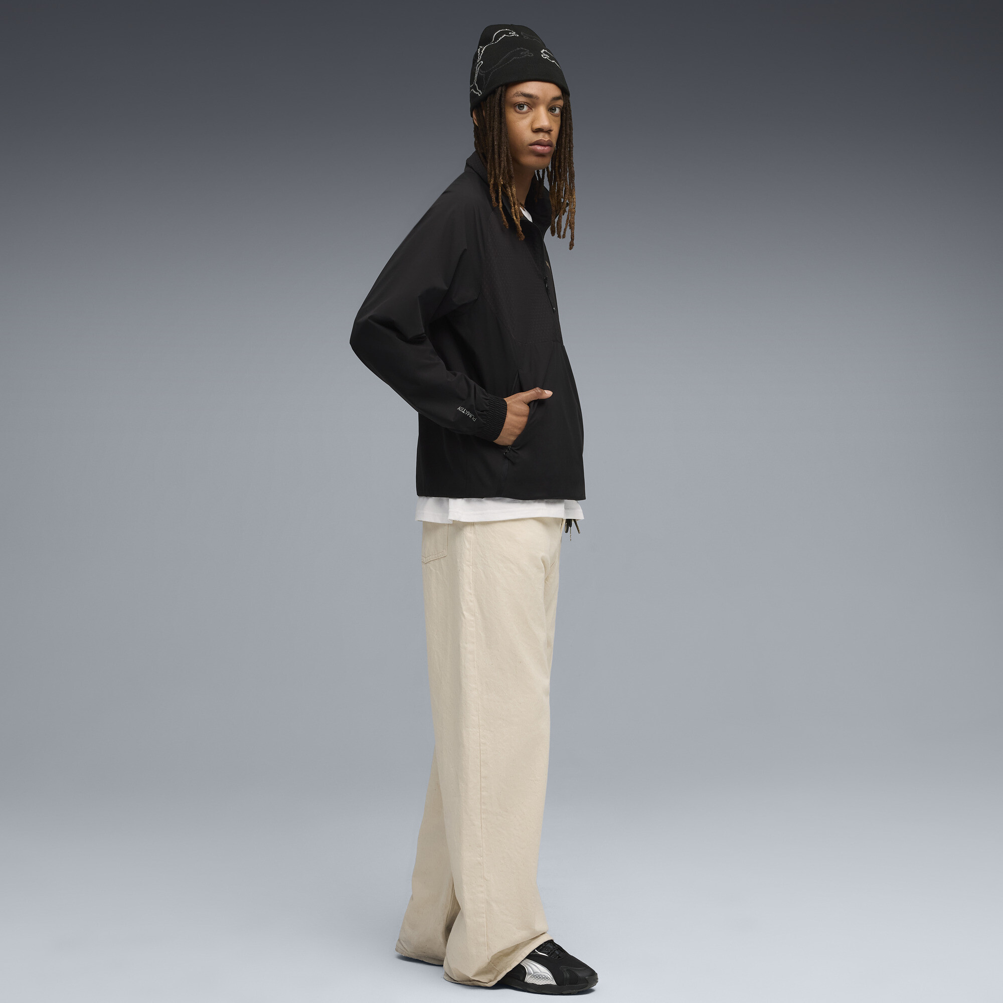 PUMATECH Relaxed sweatshirt met ronde hals en halve rits voor Heren, Zwart, Maat S thumbnail 6