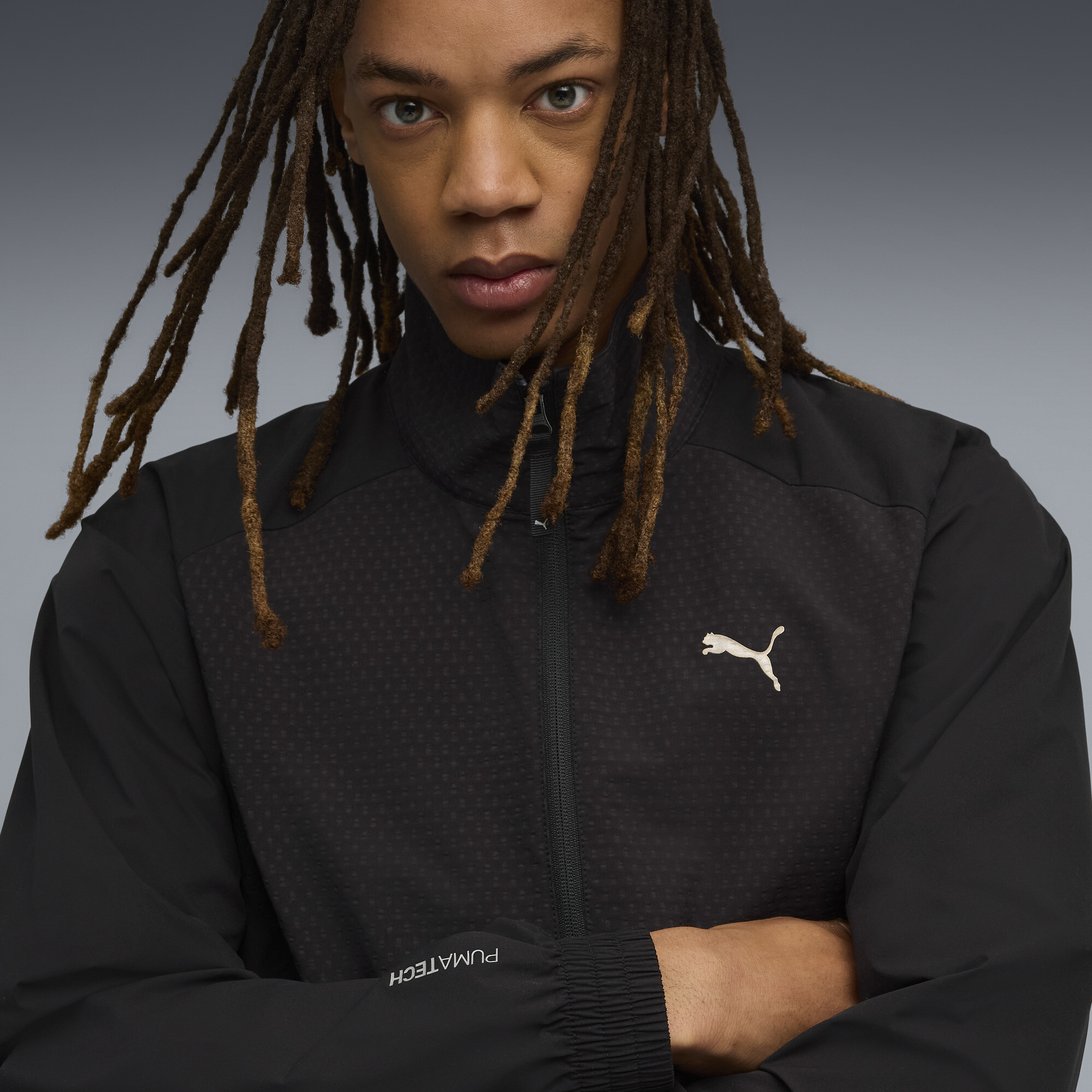 PUMATECH Relaxed sweatshirt met ronde hals en halve rits voor Heren, Zwart, Maat S thumbnail 4