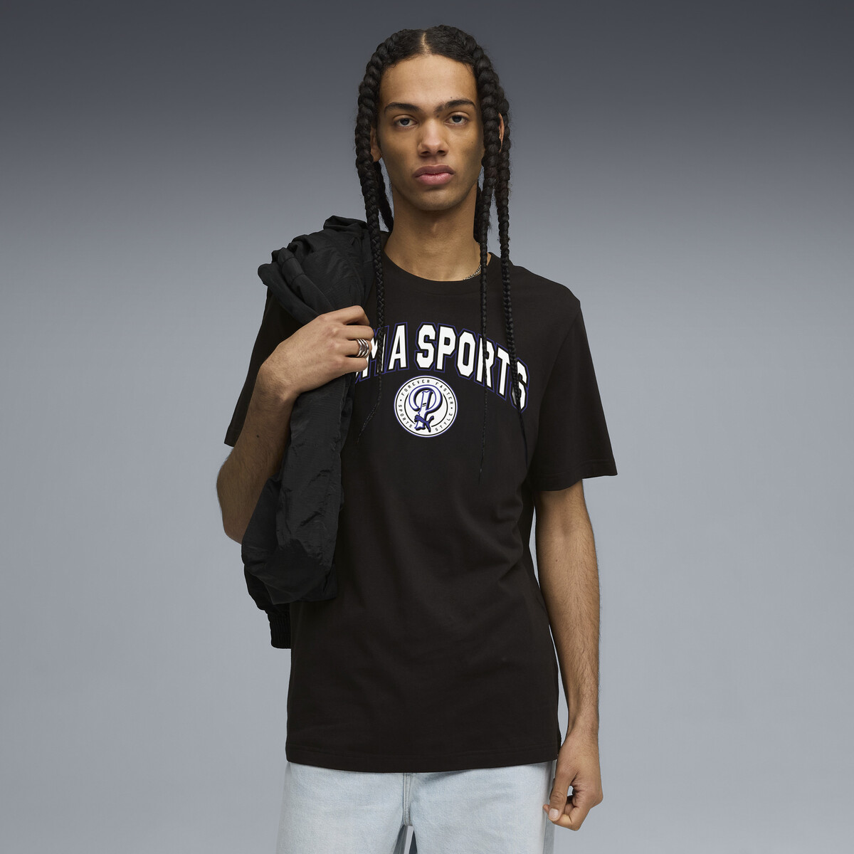 Wardrobe Essentials Sports Legacy T-Shirt Men in Black by PUMA, XL