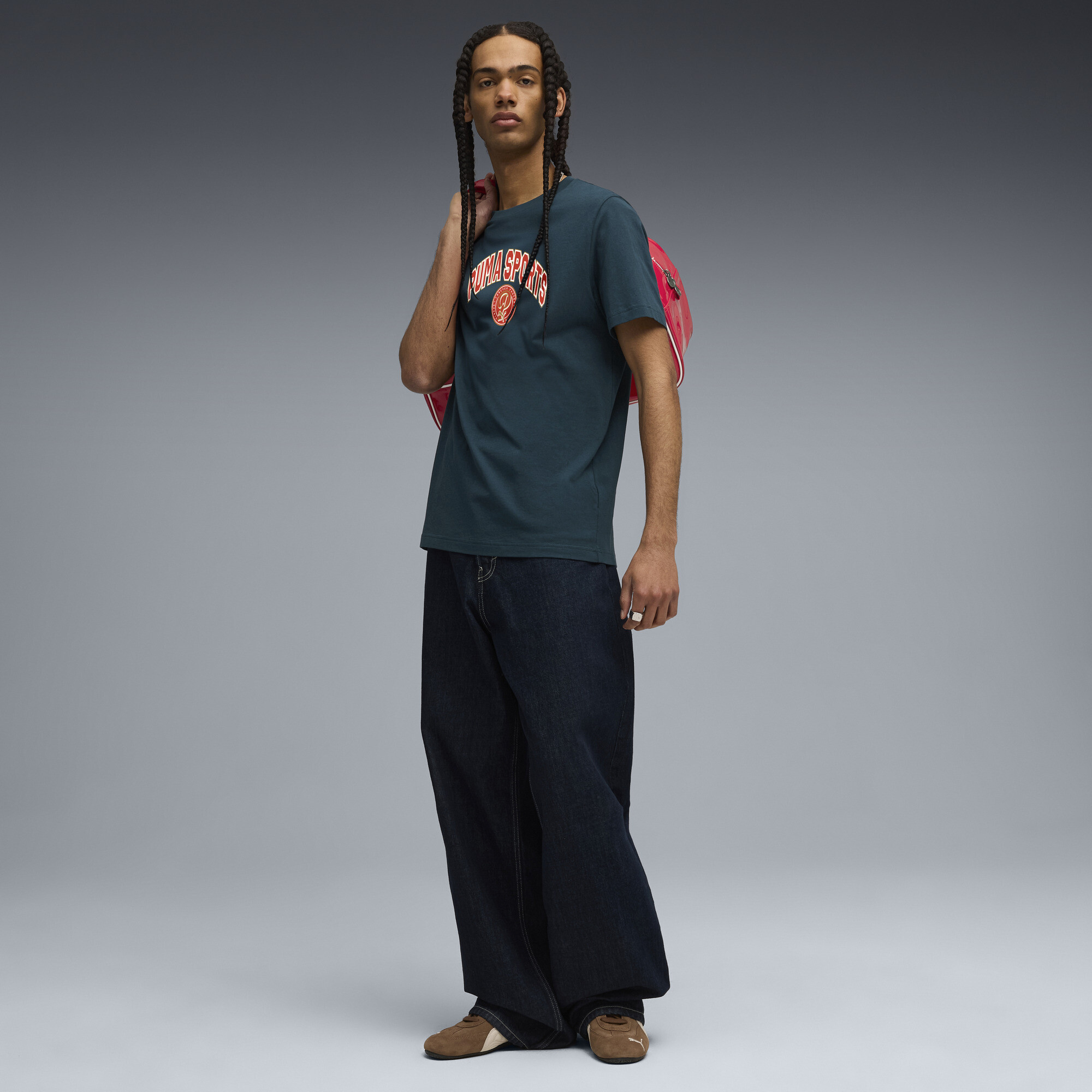 PUMA Wardrobe Essentials Sport Legacy T-shirt voor Heren, Groen, Maat XXL thumbnail 4