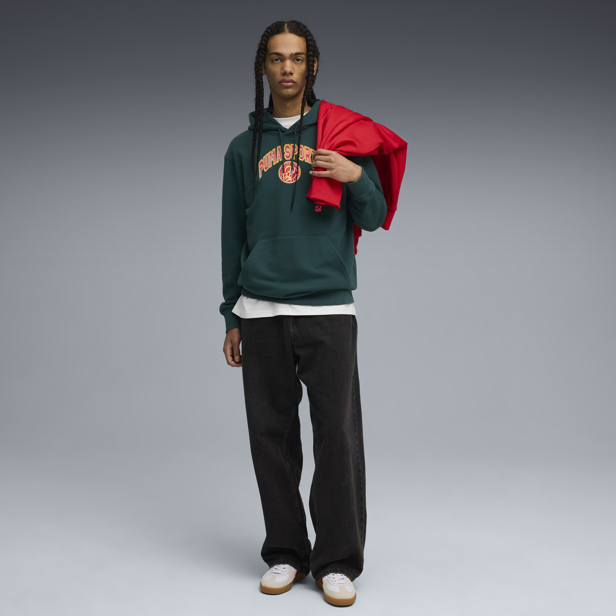 PUMA Wardrobe Essentials Sports Legacy hoodie voor Heren, Groen, Maat S thumbnail 4