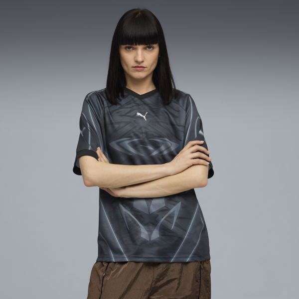 Camiseta de fútbol estampada PUMATECH, PUMA Black-AOP, large-ARG