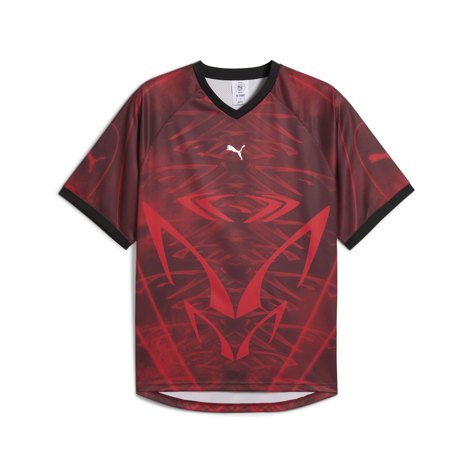 Puma Tech All-over Print Relaxed Soccer Jersey Unisex In Red