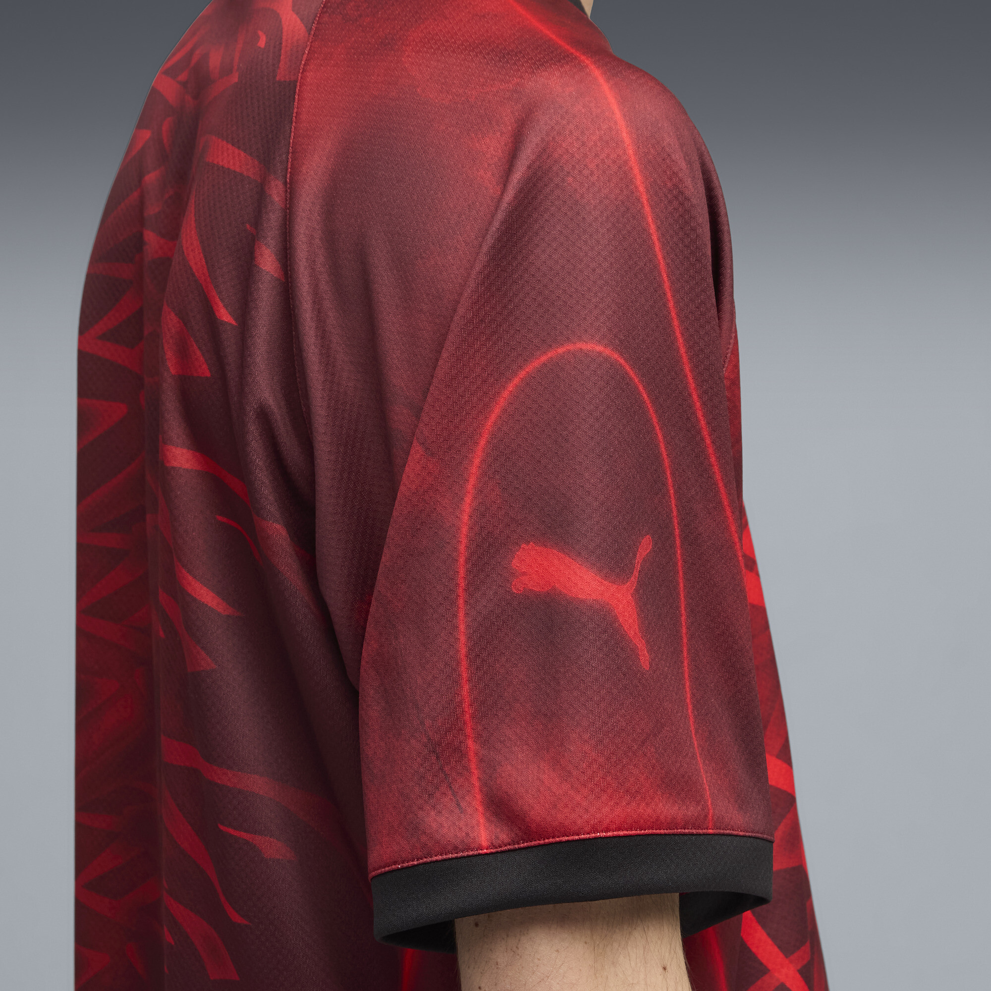 PUMATECH all-over print relaxed voetbalshirt uniseks, Rood, Maat XL thumbnail 5