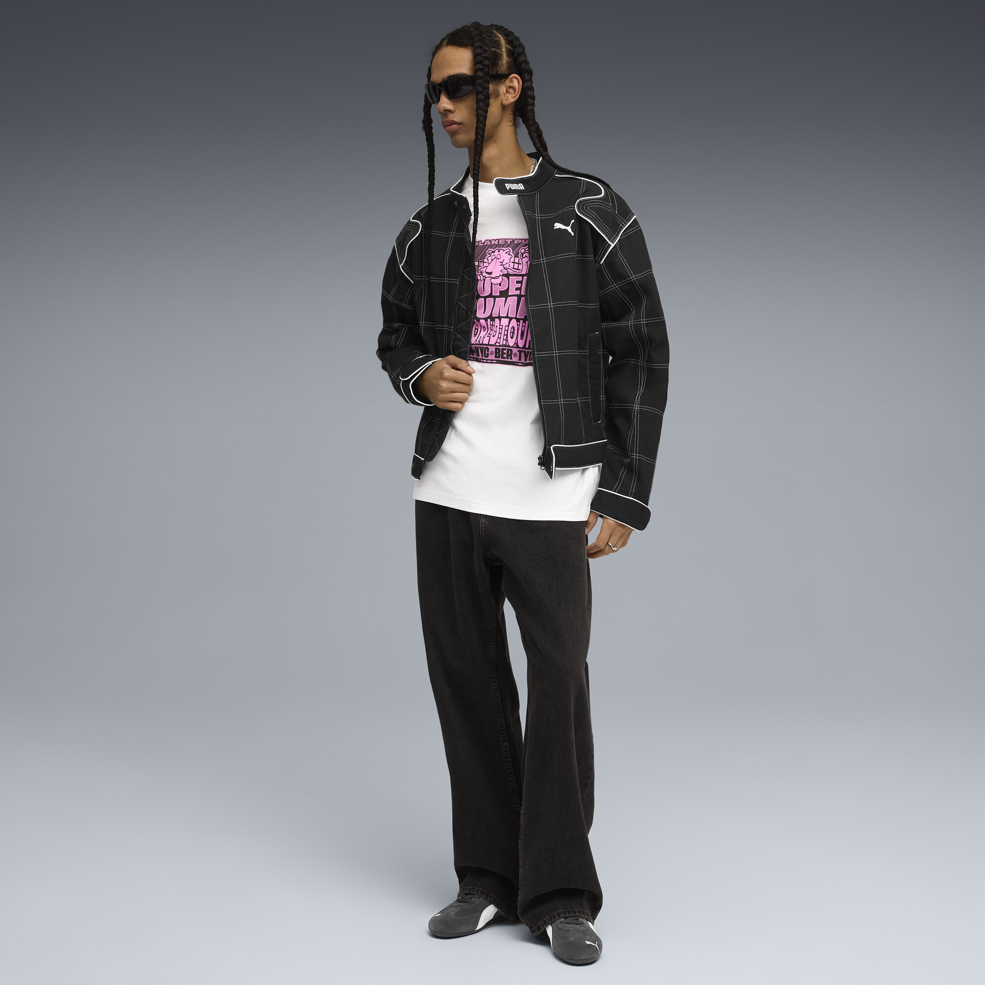 Graphic SUPER PUMA World Tour relaxed T-shirt voor Heren, Wit, Maat L thumbnail 4