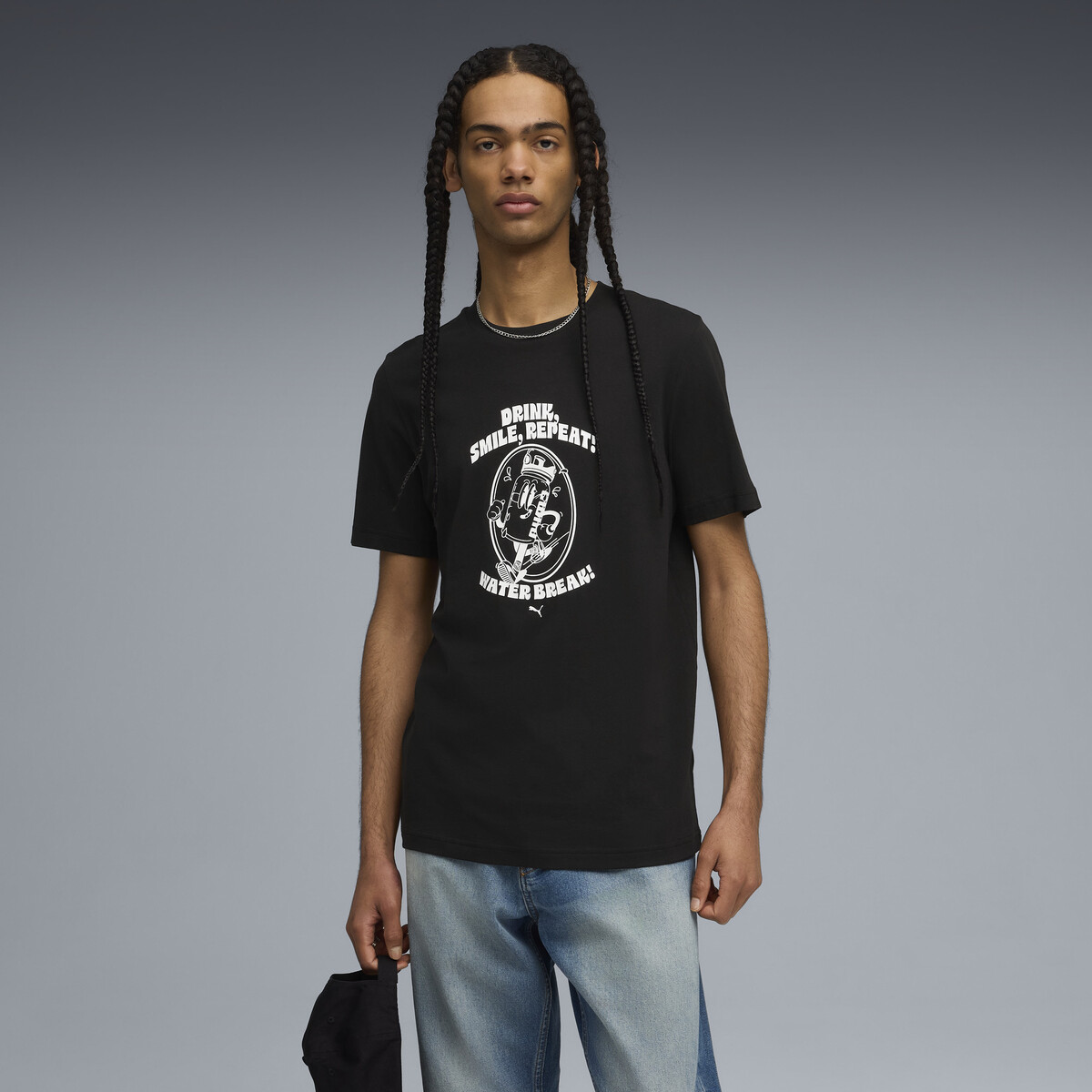 Graphic Water T-Shirt Men in Black by PUMA, Large