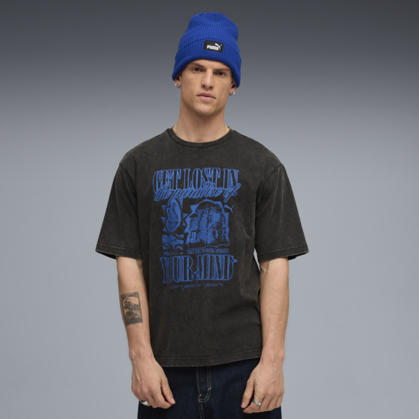 Remera estampada Paradise Mindset Washed para hombre, PUMA Black, large-ARG