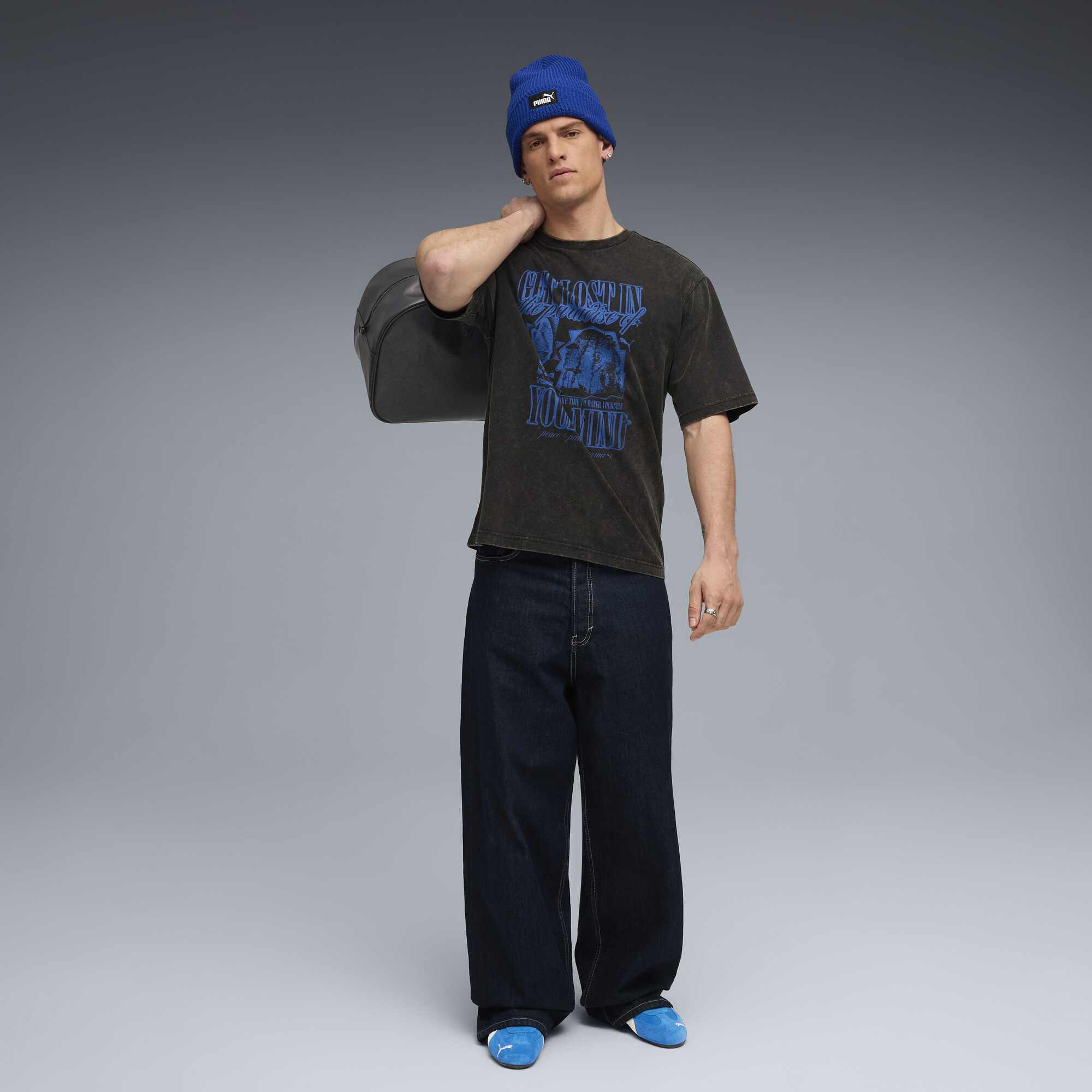 PUMA Graphic Paradise Mindset verwassen boxy T-shirt voor Heren, Zwart, Maat M thumbnail 4