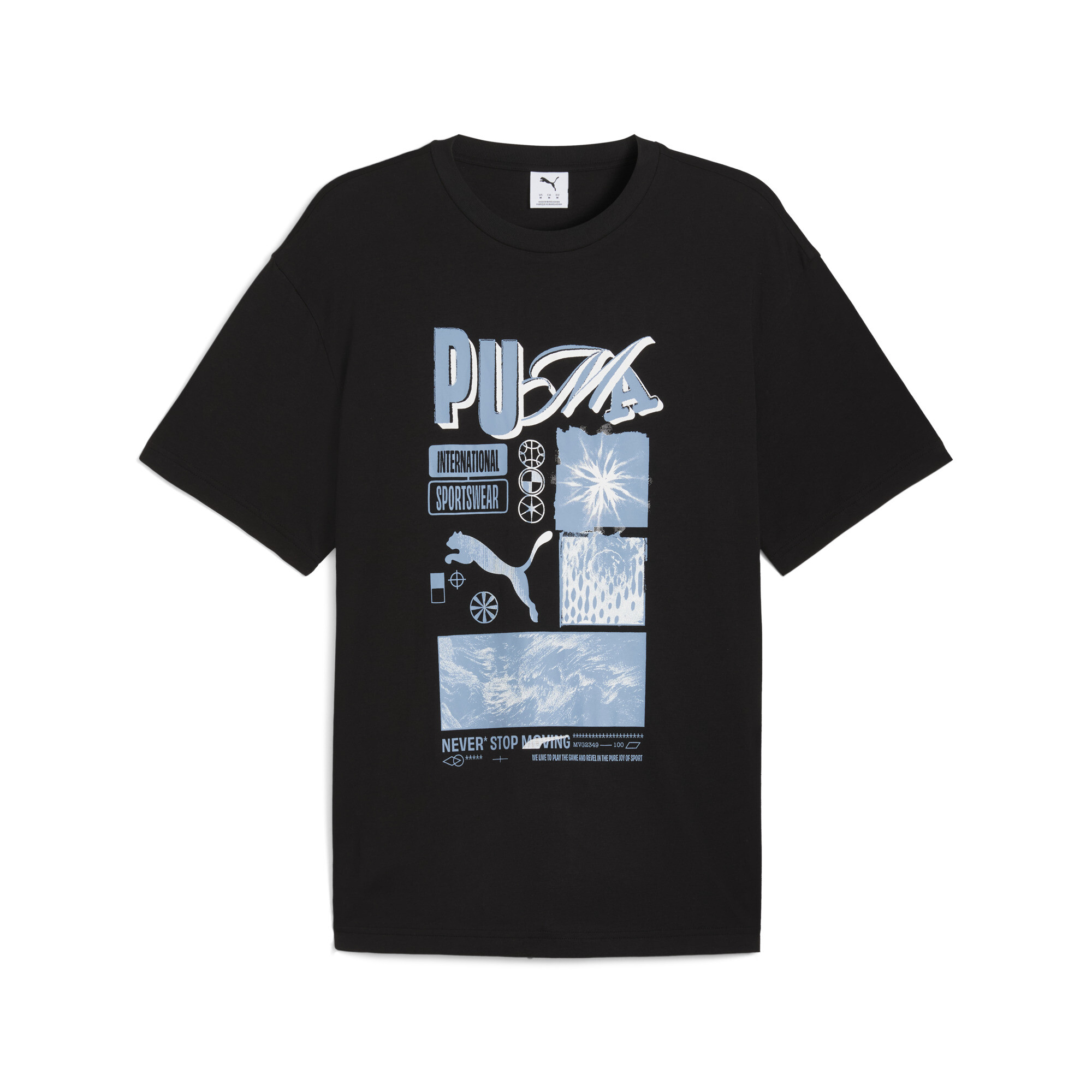 Graphic PUMA Sportswear Relaxed T-shirt voor Heren, Zwart, Maat L thumbnail 3