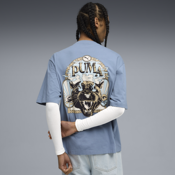 Remera estampada PUMA Fest para hombre, Cool Blue, large-ARG