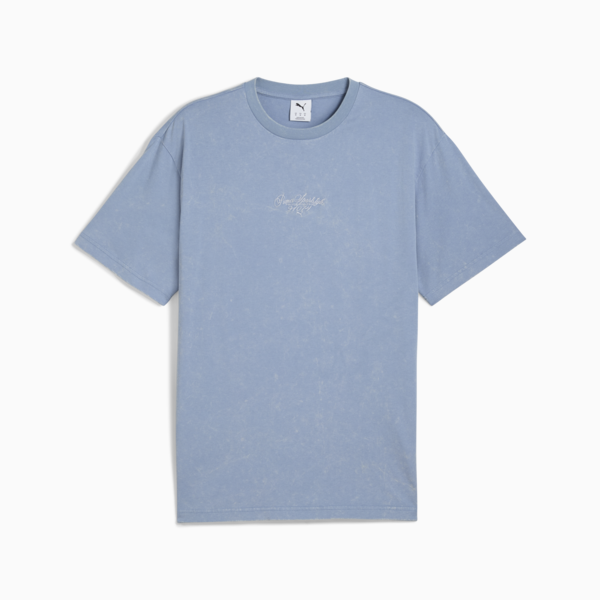 Remera estampada Font Play Washed para hombre, Cool Blue, large-ARG