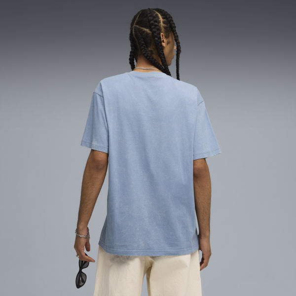 Remera estampada Font Play Washed para hombre, Cool Blue, large-ARG
